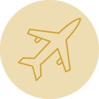 velho avião linha amarelo círculo ícone vetor