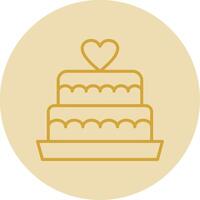 Casamento bolo linha amarelo círculo ícone vetor