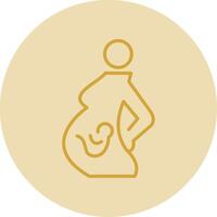 gravidez linha amarelo círculo ícone vetor