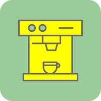café máquina preenchidas amarelo ícone vetor