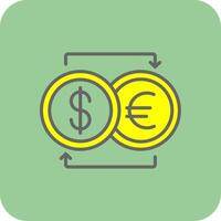 moeda troca preenchidas amarelo ícone vetor