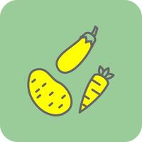 legumes preenchidas amarelo ícone vetor