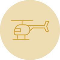 helicóptero linha amarelo círculo ícone vetor