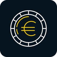 euro moeda linha vermelho círculo ícone vetor