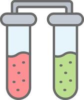teste tubos linha preenchidas luz ícone vetor