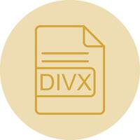 divx Arquivo formato linha amarelo círculo ícone vetor