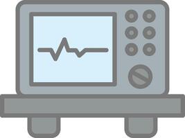 ecg dispositivo linha preenchidas luz ícone vetor