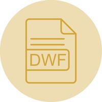 dwf Arquivo formato linha amarelo círculo ícone vetor