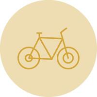 bicicleta linha amarelo círculo ícone vetor