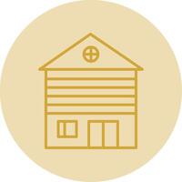de madeira casa linha amarelo círculo ícone vetor