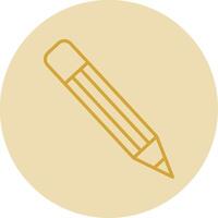lápis linha amarelo círculo ícone vetor