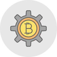 bitcoin gestão linha preenchidas luz ícone vetor