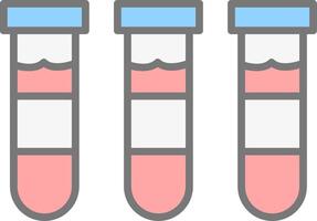 teste tubo linha preenchidas luz ícone vetor