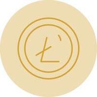 litecoin linha amarelo círculo ícone vetor