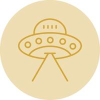 UFO linha amarelo círculo ícone vetor