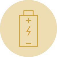 bateria carregada linha amarelo círculo ícone vetor
