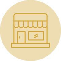 fazer compras linha amarelo círculo ícone vetor