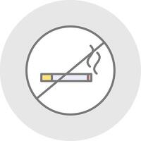 não fumar linha preenchidas luz ícone vetor