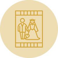 Casamento convite linha amarelo círculo ícone vetor