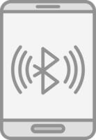 Bluetooth linha preenchidas luz ícone vetor
