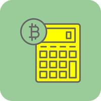bitcoin calculadora preenchidas amarelo ícone vetor