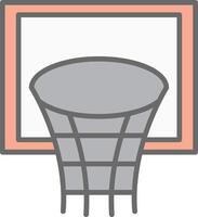 basquetebol aro linha preenchidas luz ícone vetor