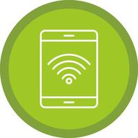 Wi-fi sinal linha multi círculo ícone vetor