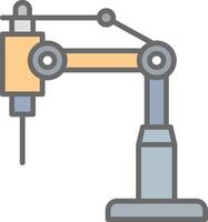 robô braço linha preenchidas luz ícone vetor