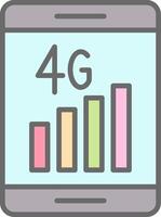 4g linha preenchidas luz ícone vetor