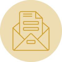 envelope linha amarelo círculo ícone vetor