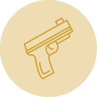 pistola linha amarelo círculo ícone vetor