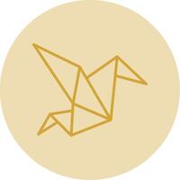 origami linha amarelo círculo ícone vetor