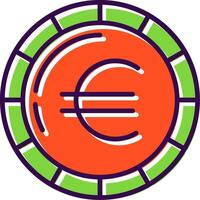 euro moeda preenchidas Projeto ícone vetor