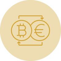 bitcoin trocador linha amarelo círculo ícone vetor