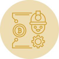 bitcoin construir linha amarelo círculo ícone vetor