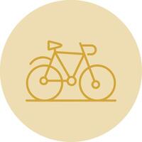 bicicleta linha amarelo círculo ícone vetor