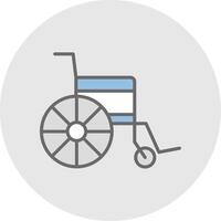 cadeira de rodas linha preenchidas luz ícone vetor