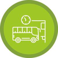 ônibus estação linha multi círculo ícone vetor