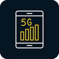 5g linha vermelho círculo ícone vetor