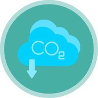 co2 plano multi círculo ícone vetor