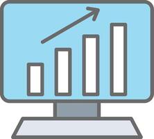 analytics linha preenchidas luz ícone vetor