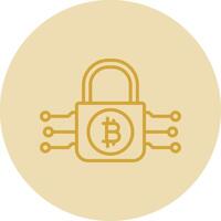 bitcoin criptografia linha amarelo círculo ícone vetor