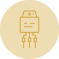 transistor linha amarelo círculo ícone vetor