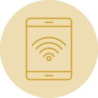 Wi-fi sinal linha amarelo círculo ícone vetor