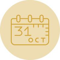 Outubro 31º linha amarelo círculo ícone vetor