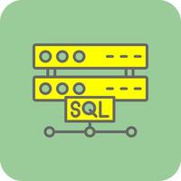 sql preenchidas amarelo ícone vetor