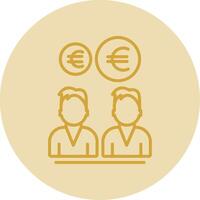 euro equipe linha amarelo círculo ícone vetor