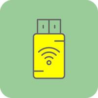 Pen drive preenchidas amarelo ícone vetor