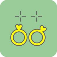 Casamento argolas preenchidas amarelo ícone vetor