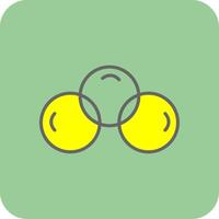 sobreposição círculos preenchidas amarelo ícone vetor